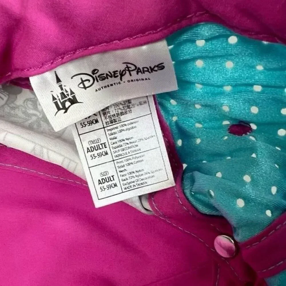 DISNEY PARKS WOMENS BASEBALL HAT MICKEY & MINNIE SIZE ADULT PINK AND LT BLUE